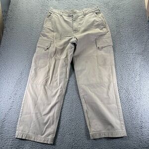 Vintage Gap Pant Mens 36x32 Beige Cotton Cargo Straight Baggy Utility Workwear
